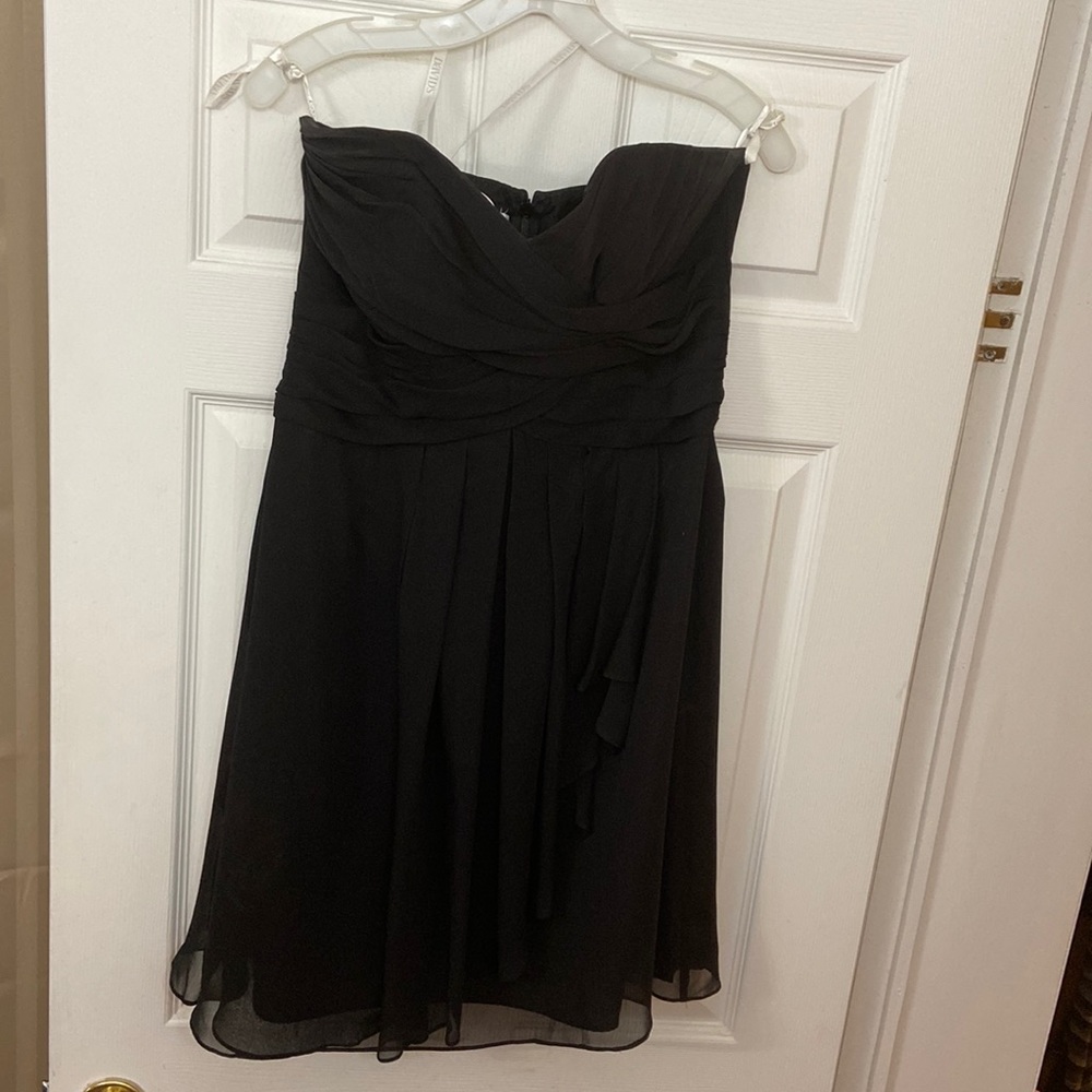 Black strapless dress.  Size 10. David’s Bridal. Worn once